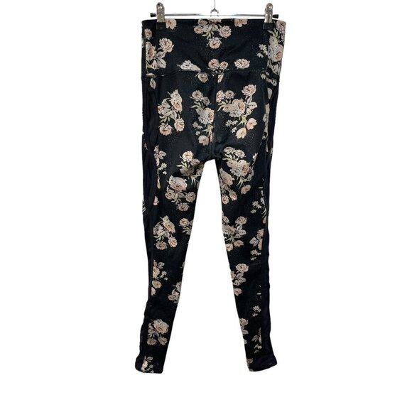 FP Movement Free People LIZA Black Floral Leggings Sz Small - Picture 7 of 12